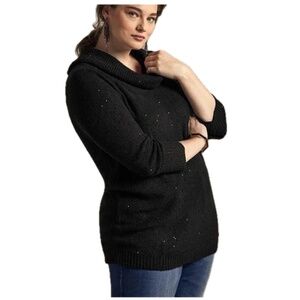 Chico’s - Touch of Sparkle Pullover Sweater - Black | 2 (L)